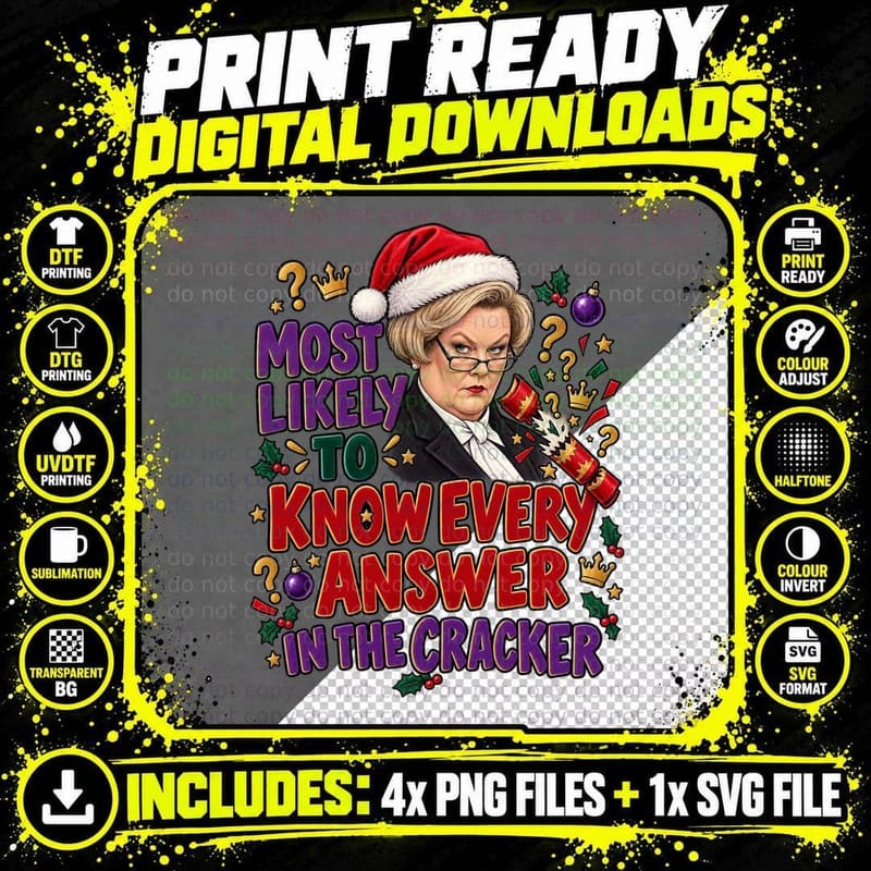 Most Likely To Know Every Answer In The Cracker Anne Governess Quiz T-Shirt Png SVG Digital Bundle