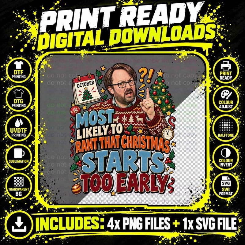 Would I Lie to You David Mitchell Christmas Rant Funny Png SVG Digital Bundle