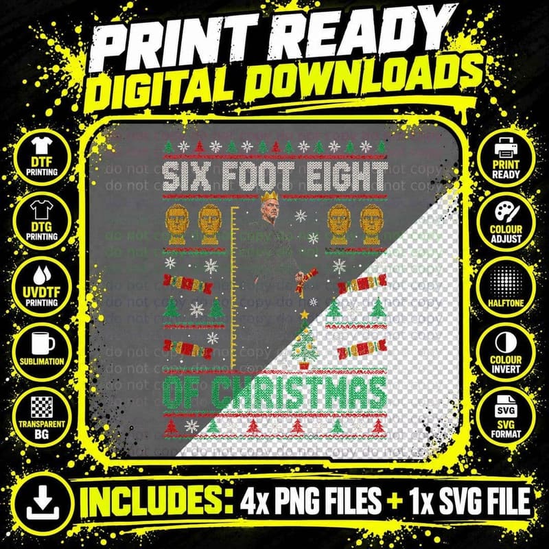 Taskmaster Ugly Sweater Greg Davies Six Foot Eight Png SVG Digital Bundle