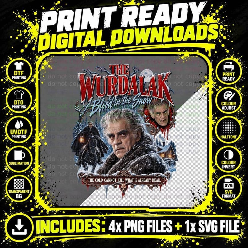 The Wurdalak Blood in the Snow Boris Vintage 60s Gothic Horror Film T-Shirt Png SVG Digital Bundle
