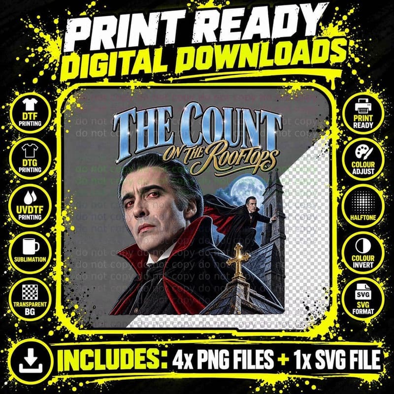Dracula Has Risen from the Grave Vintage Christopher Lee Png SVG Digital Bundle