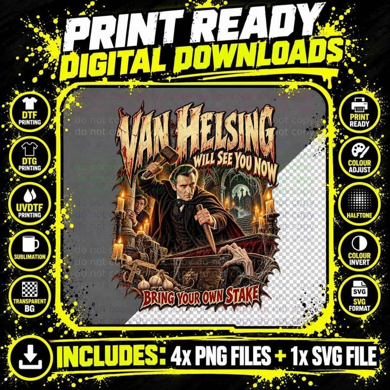 Peter Cushing Van Helsing 1958 Hammer Horror Vintage Png SVG Digital Bundle