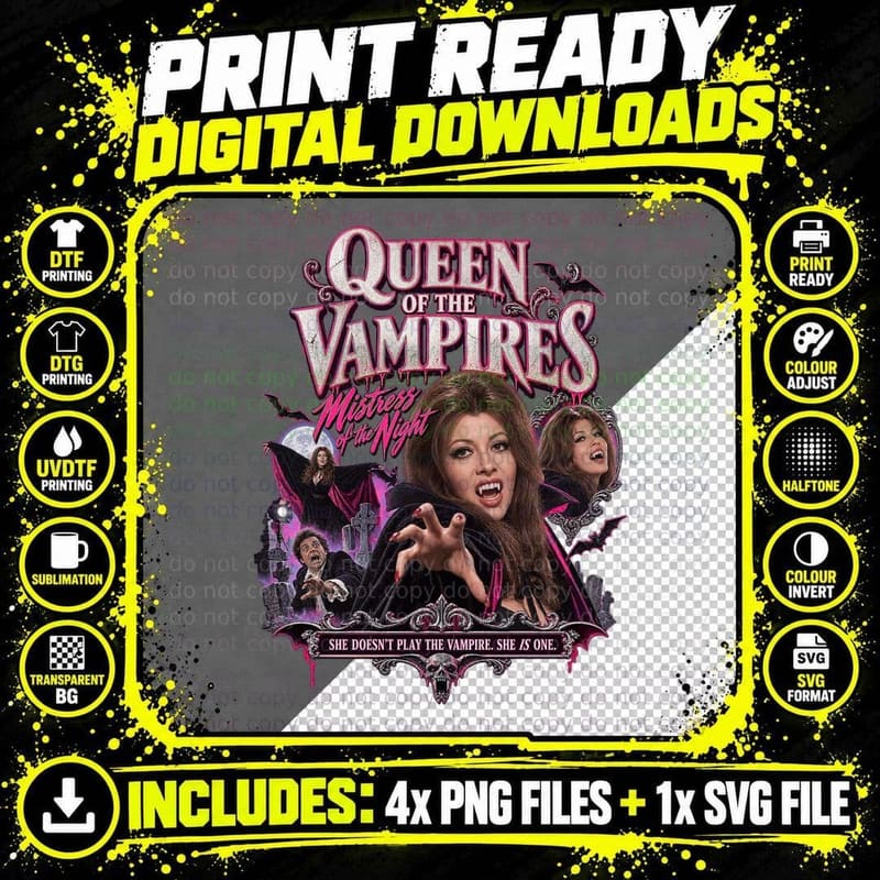 The House That Dripped Blood Vintage Ingrid Pitt Vampire Png SVG Digital Bundle