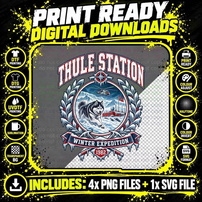 The Thing Retro T-Shirt, Thule Station Norwegian Png SVG Digital Bundle