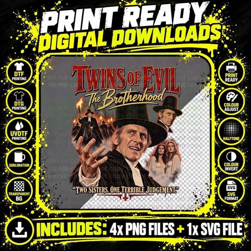 Peter Two Sisters One Terrible Judgement Puritan Witch Hunter 70s Horror T-Shirt Png SVG Digital Bundle