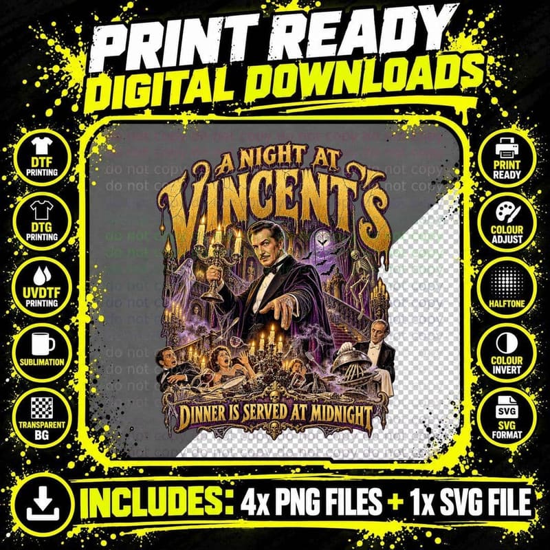 Vincent Price House on Haunted Hill 1959 Vintage Horror Png SVG Digital Bundle