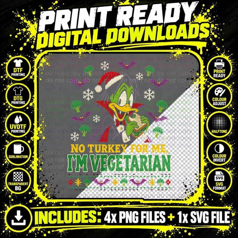 Count Duckula Ugly Sweater Christmas Vampire Duck Png SVG Digital Bundle