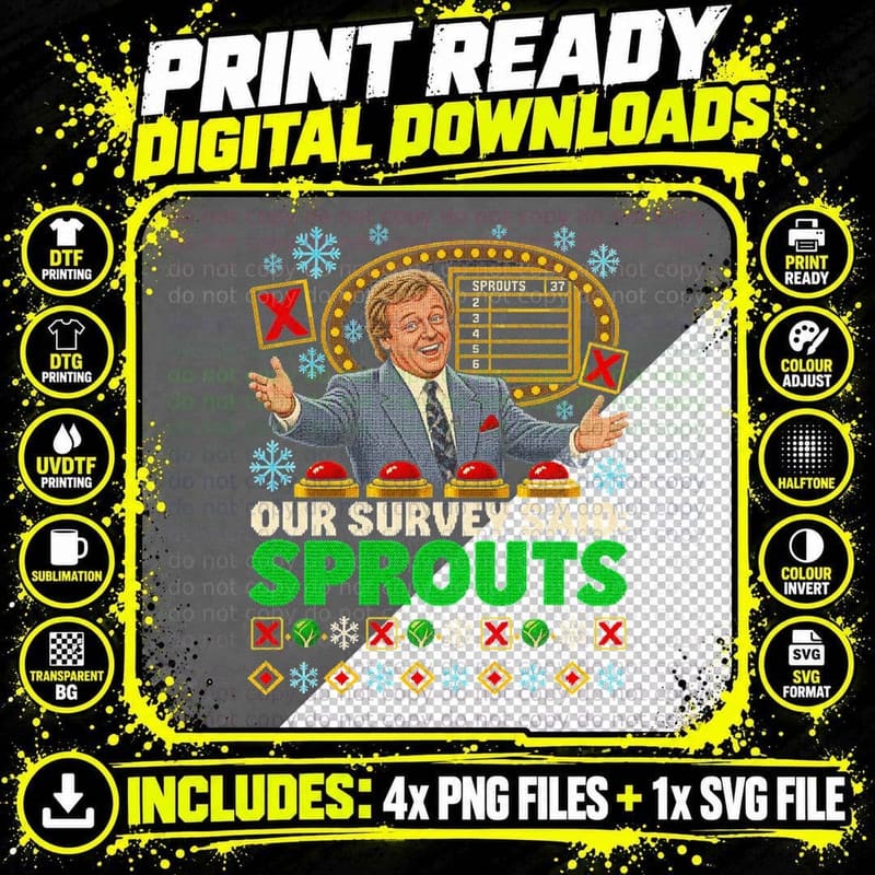 Les Dennis Family Fortunes Christmas Ugly Sweater Retro Png SVG Digital Bundle