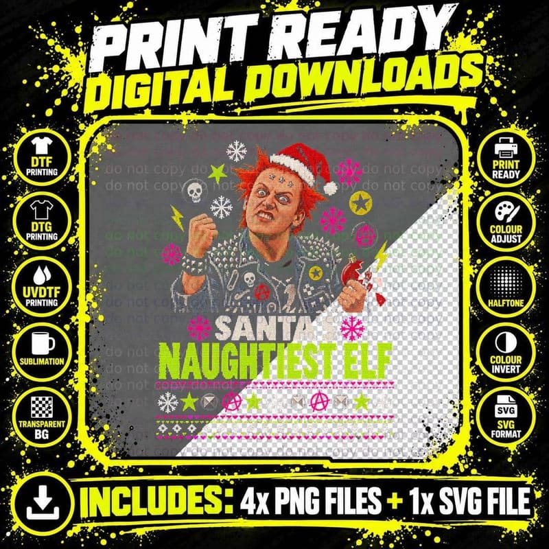 The Young Ones Ugly Sweater Vyvyan Ade Edmondson Punk Png SVG Digital Bundle