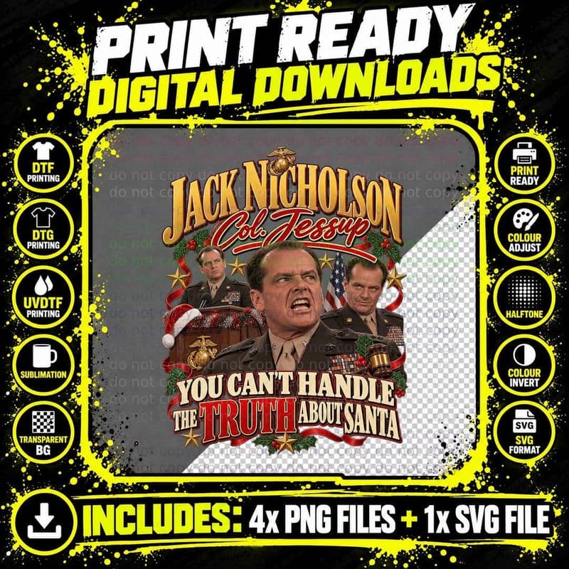 A Few Good Men Jack Nicholson Colonel Jessup Christmas Png SVG Digital Bundle
