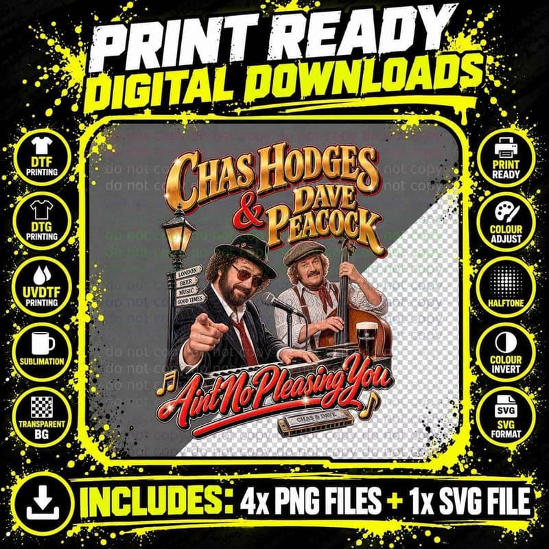 Chas and Dave Christmas Knees Up Vintage Pub Singalong Png SVG Digital Bundle