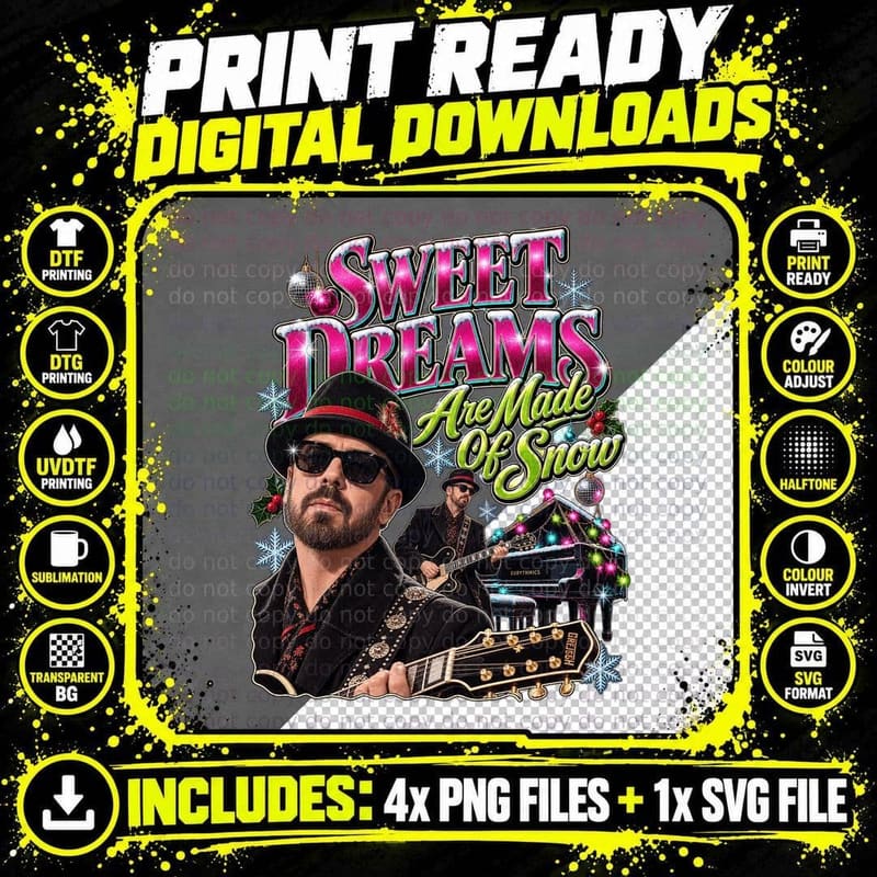 Dave Stewart Eurythmics Sweet Dreams Are Made of Snow Png SVG Digital Bundle
