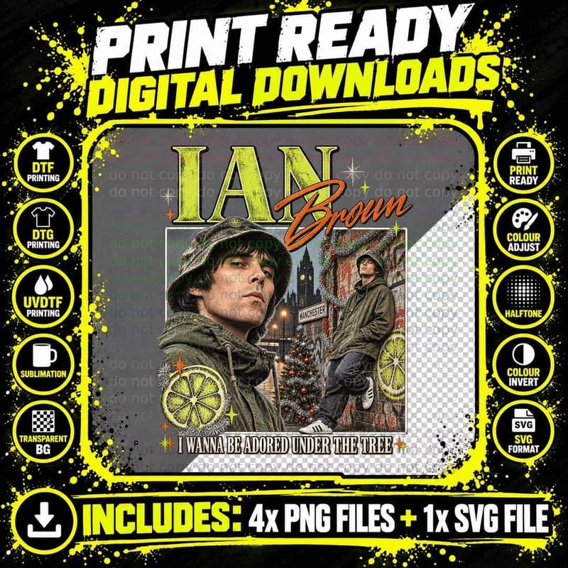 Ian Brown I Wanna Be Adored Under the Tree Christmas Png SVG Digital Bundle