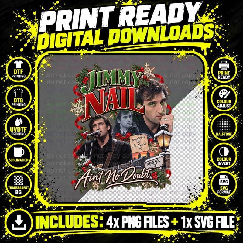 Jimmy Nail Ain't No Doubt 1992 Geordie Singer Vintage Png SVG Digital Bundle