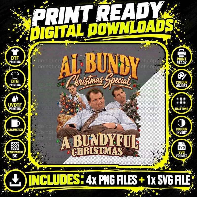 Married With Children Al Bundy Christmas 80s Sitcom Png SVG Digital Bundle
