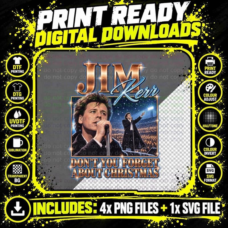Simple Minds Vintage Jim Kerr Don't You Forget About Png SVG Digital Bundle