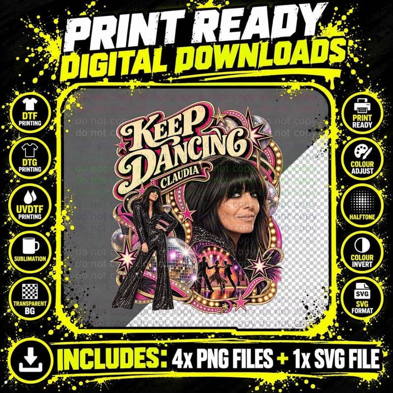 Strictly Come Dancing Vintage Claudia Winkleman Png SVG Digital Bundle