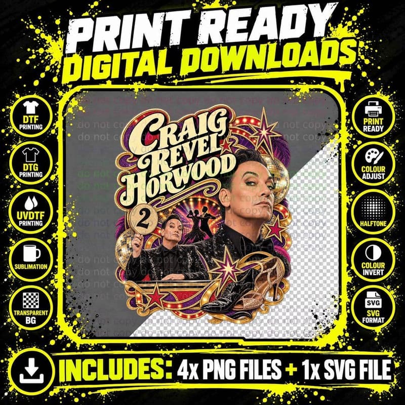 Strictly Come Dancing Vintage Craig Revel Horwood Judge Png SVG Digital Bundle