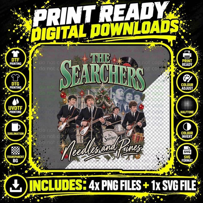 The Searchers Needles and Pines Vintage 60s Merseybeat Png SVG Digital Bundle