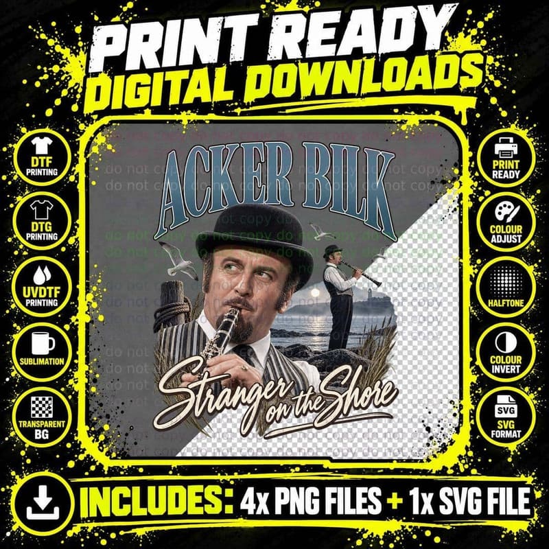 Acker Bilk Vintage Stranger on the Shore 1961 Jazz Png SVG Digital Bundle