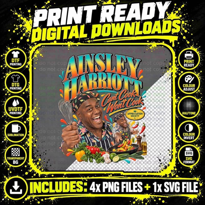 Ainsley Harriott Ready Steady Cook Retro Appreciation Png SVG Digital Bundle