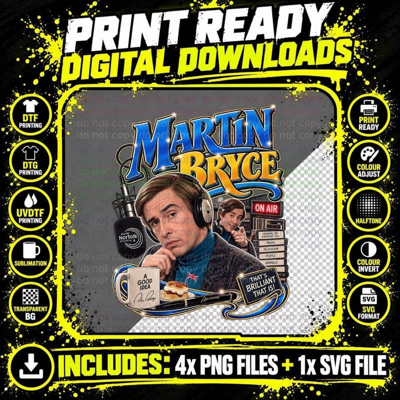 Alan Partridge Steve Coogan That's Brilliant Retro Png SVG Digital Bundle