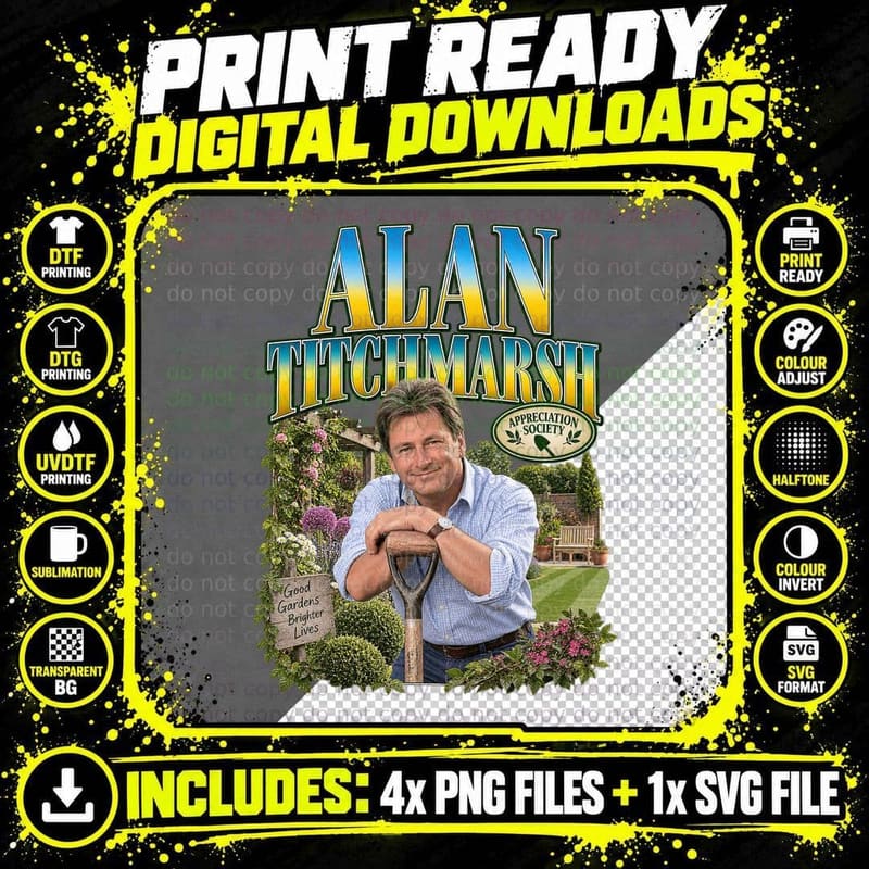 Alan Titchmarsh Retro Appreciation Gardeners World Png SVG Digital Bundle