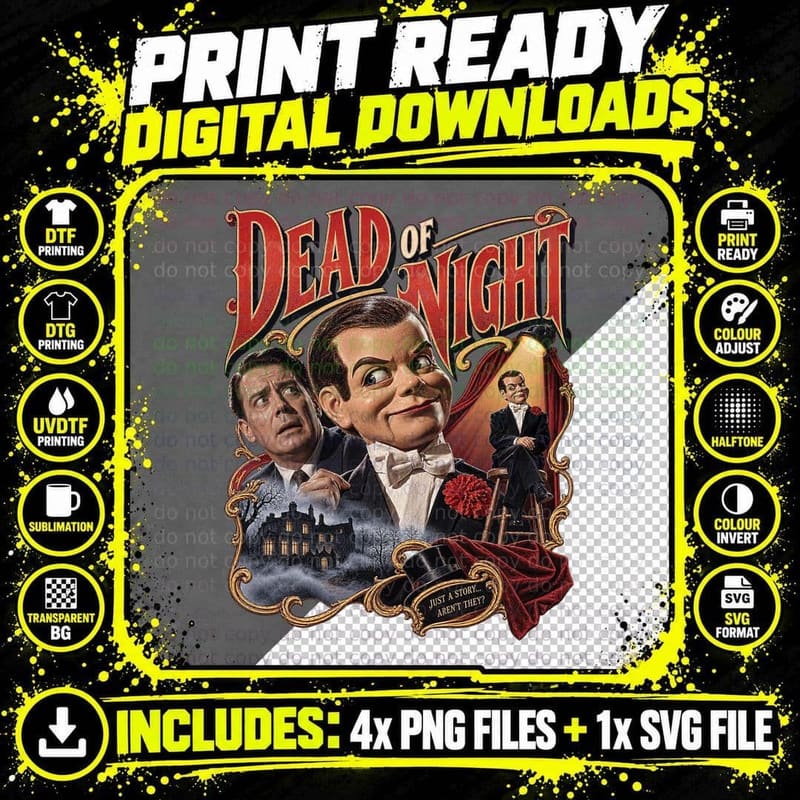 Dead of Night Vintage 1945 Horror Ventriloquist Dummy Png SVG Digital Bundle