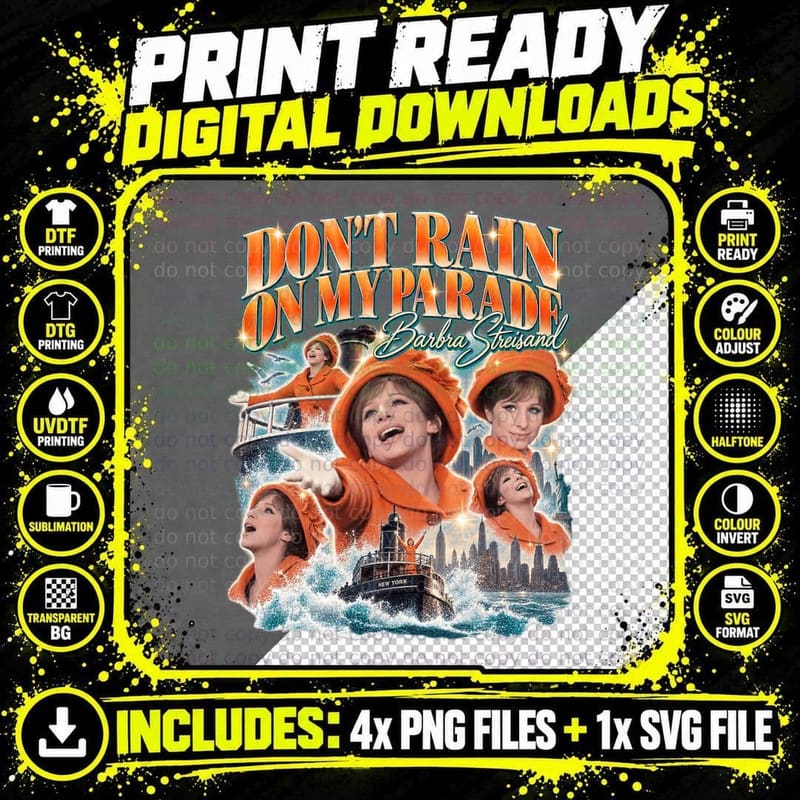 Funny Girl Vintage Bootleg Barbra Streisand Fanny Brice Png SVG Digital Bundle