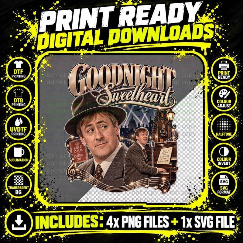Goodnight Sweetheart Nicholas Lyndhurst Retro British TV Png SVG Digital Bundle