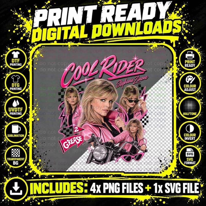 Grease 2 Vintage Bootleg Michelle Pfeiffer Stephanie Png SVG Digital Bundle