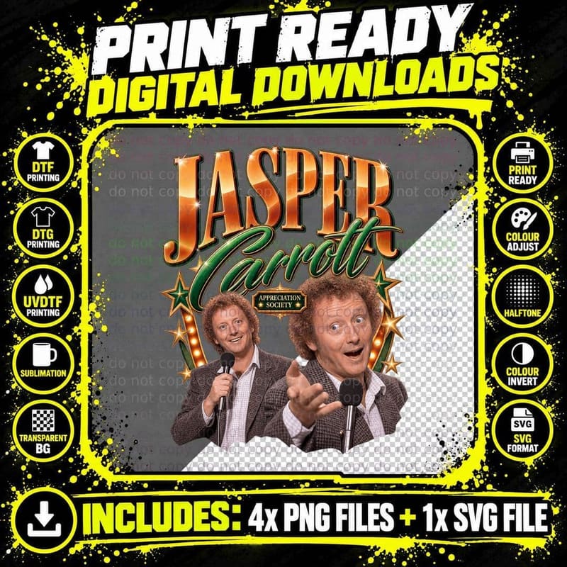 Jasper Carrott Retro British Comedian Birmingham Png SVG Digital Bundle