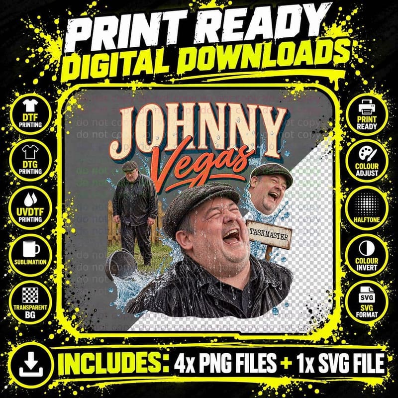 Johnny Vegas Taskmaster Funny British Comedian Bootleg Png SVG Digital Bundle