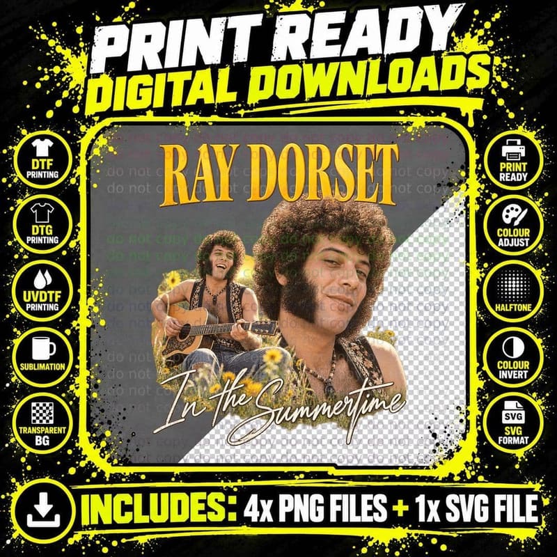 Ray Dorset Mungo Jerry Vintage In the Summertime 1970 Png SVG Digital Bundle