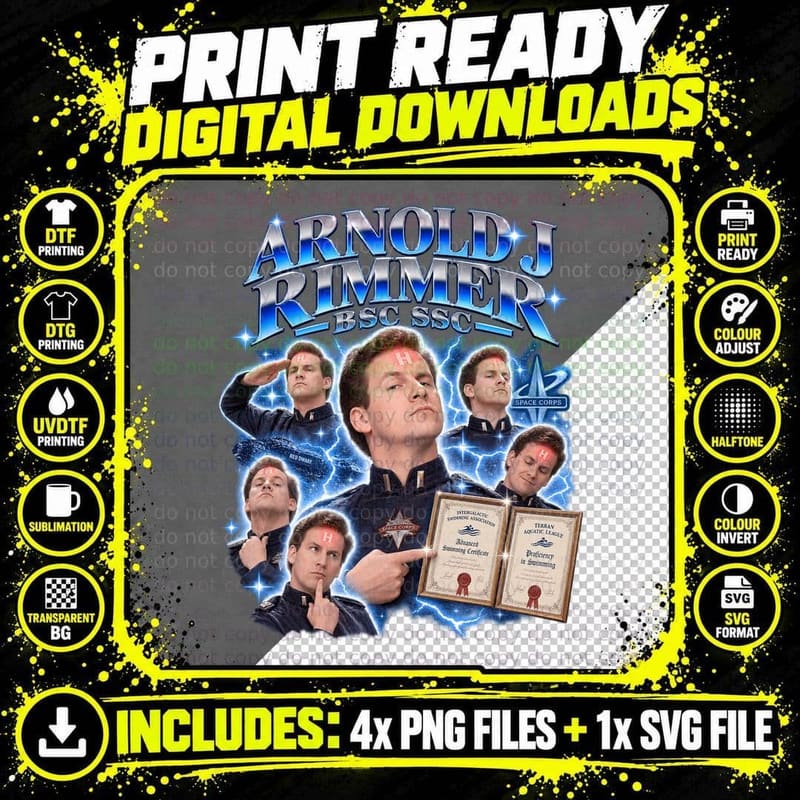 Red Dwarf Vintage Arnold Rimmer BSC SSC Sci Fi TV Comedy Png SVG Digital Bundle