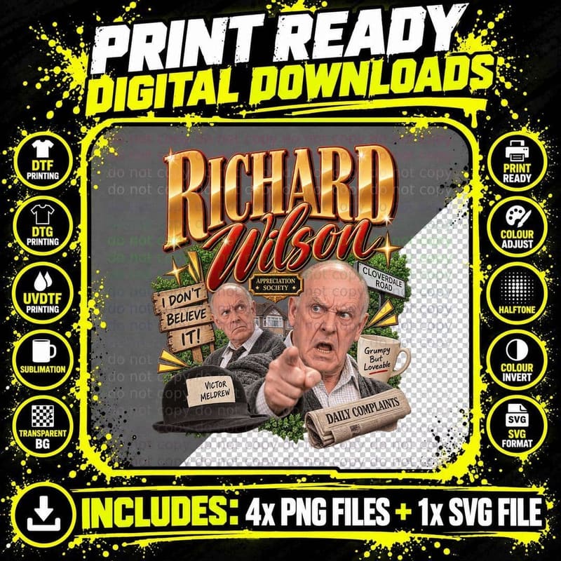 Richard Wilson Victor Meldrew One Foot in the Grave Png SVG Digital Bundle