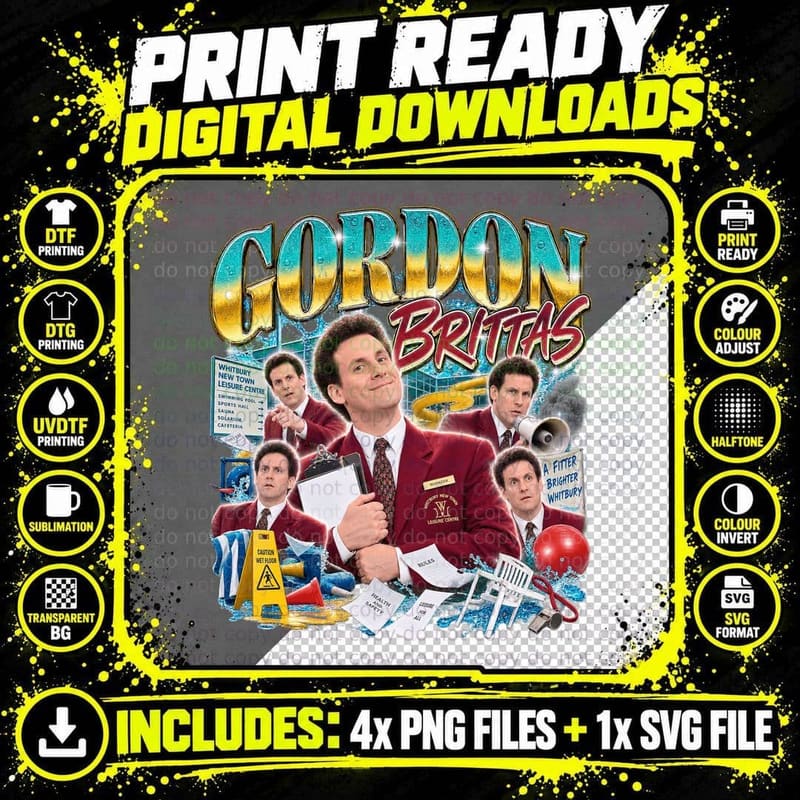 The Brittas Empire Vintage Gordon Brittas British TV Png SVG Digital Bundle