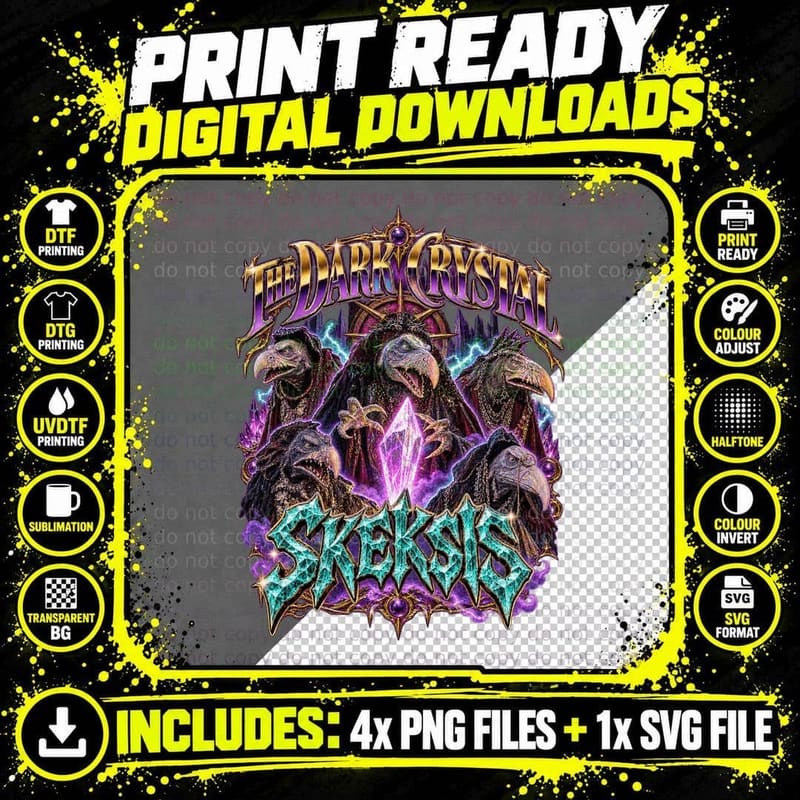 The Dark Crystal Skeksis Retro Bootleg Fantasy Movie Png SVG Digital Bundle