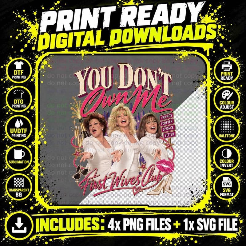 The First Wives Club Retro Bette Midler Goldie Hawn Png SVG Digital Bundle