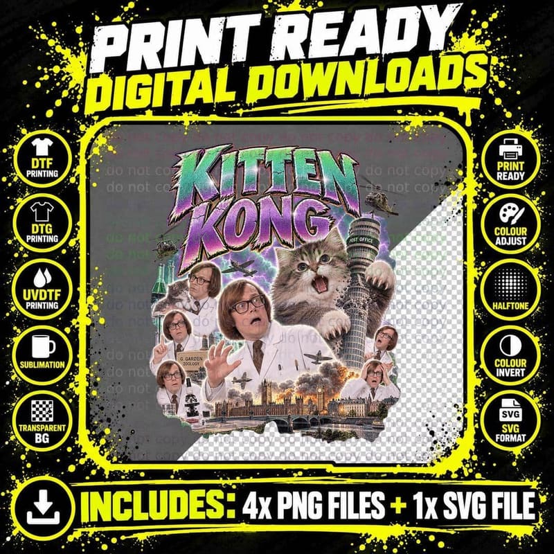 The Goodies Vintage Kitten Kong Graeme Garden TV Comedy Png SVG Digital Bundle