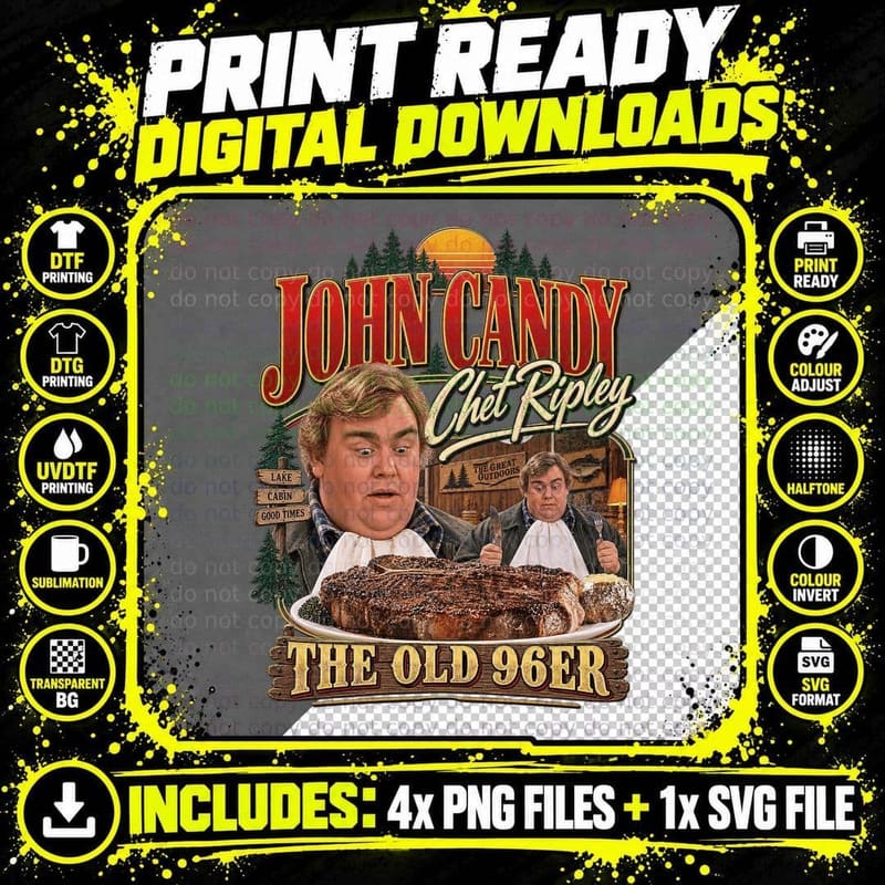 The Great Outdoors Retro John Candy Chet Ripley Old 96er Png SVG Digital Bundle