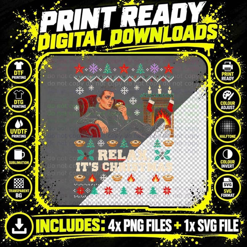 Frankie Goes To Hollywood Relax It's Christmas Xmas Png SVG Digital Bundle