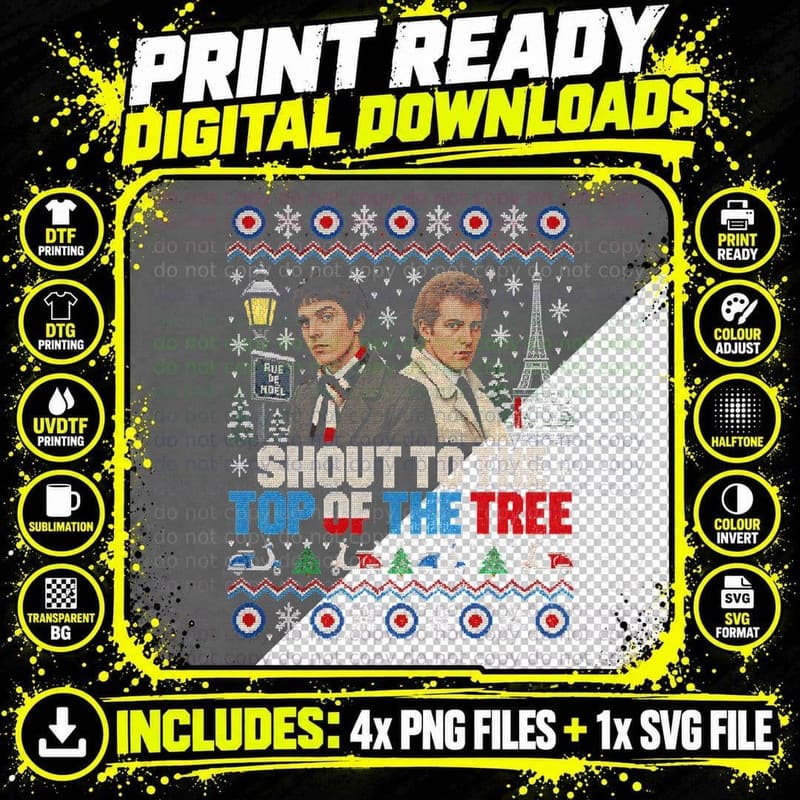 The Style Council Shout To The Top Of The Tree Xmas Png SVG Digital Bundle