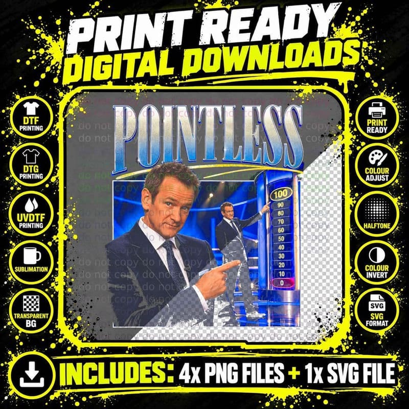 Alexander Armstrong Pointless Quiz Show Funny Gift Fan Png SVG Digital Bundle