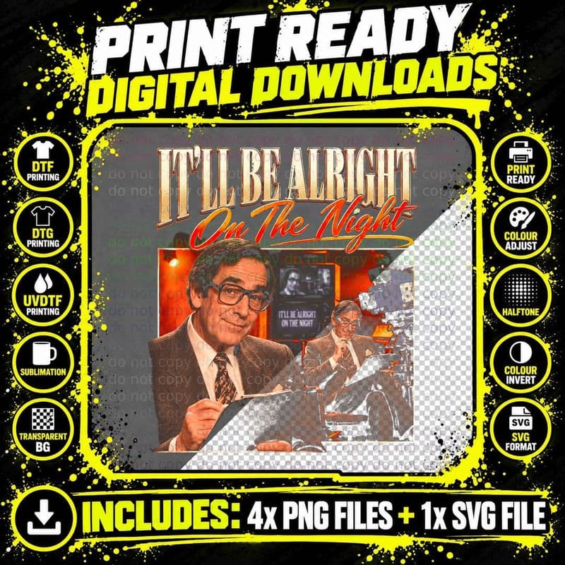 Denis Norden Alright on the Night Retro Vintage British Png SVG Digital Bundle