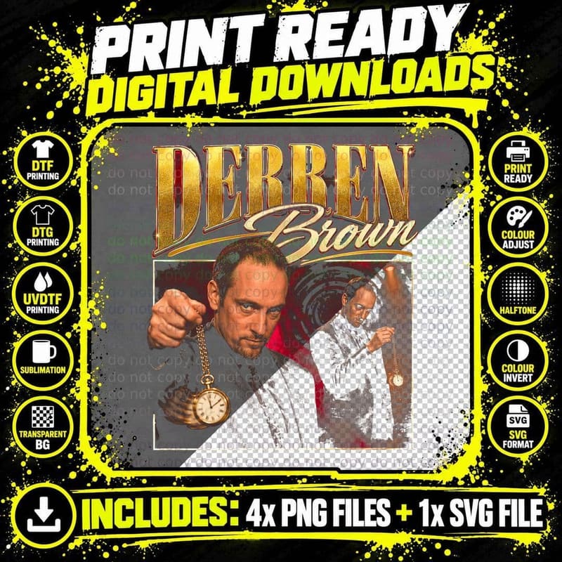 Derren Brown Mind Reader Magician Funny Gift for Fan Png SVG Digital Bundle