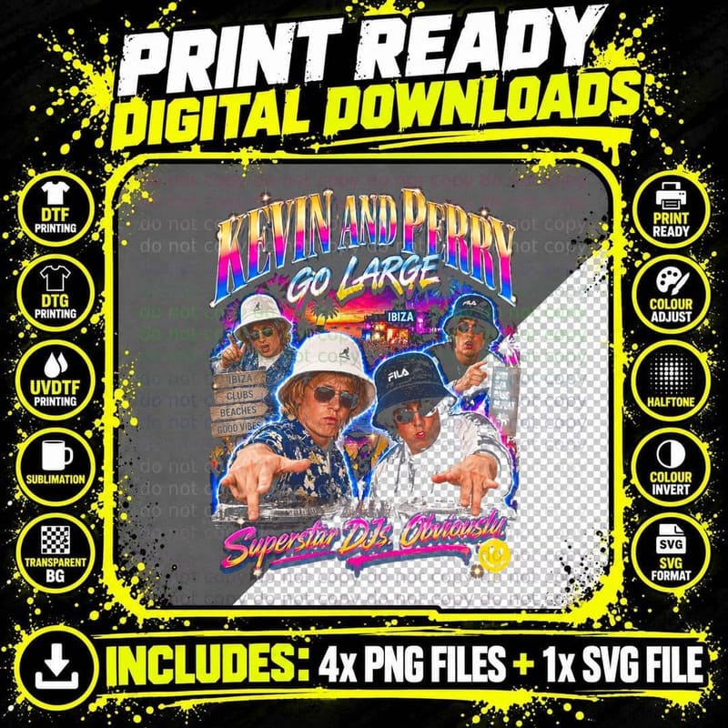 Kevin and Perry Harry Enfield Kathy Burke 2000 Comedy Png SVG Digital Bundle