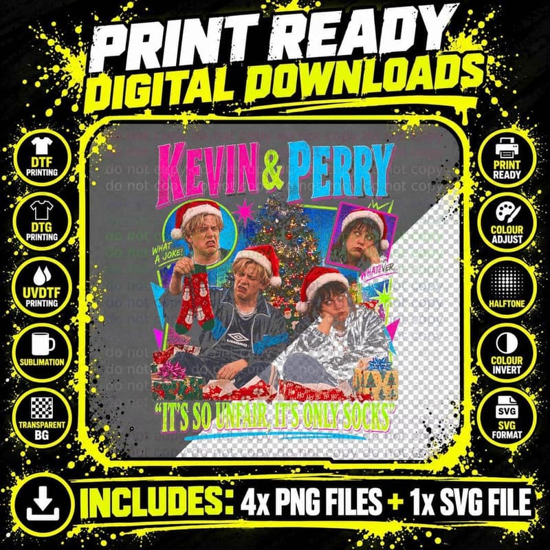 Harry Enfield Kathy Burke Christmas 90s British Sketch Png SVG Digital Bundle