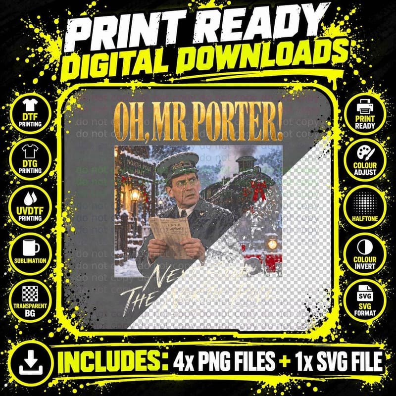 Will Hay Oh Mr Porter Next Stop North Pole Christmas Png SVG Digital Bundle