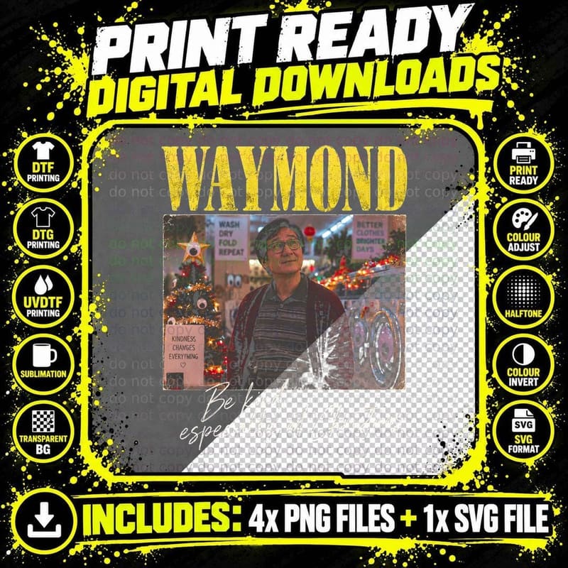 Waymond Be Kind Christmas Everything Everywhere Bootleg Png SVG Digital Bundle